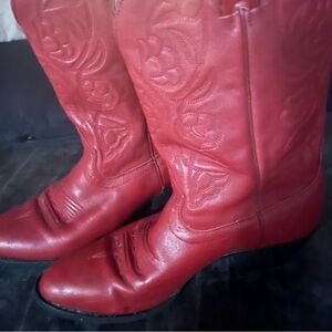 Red Western Leather Boots